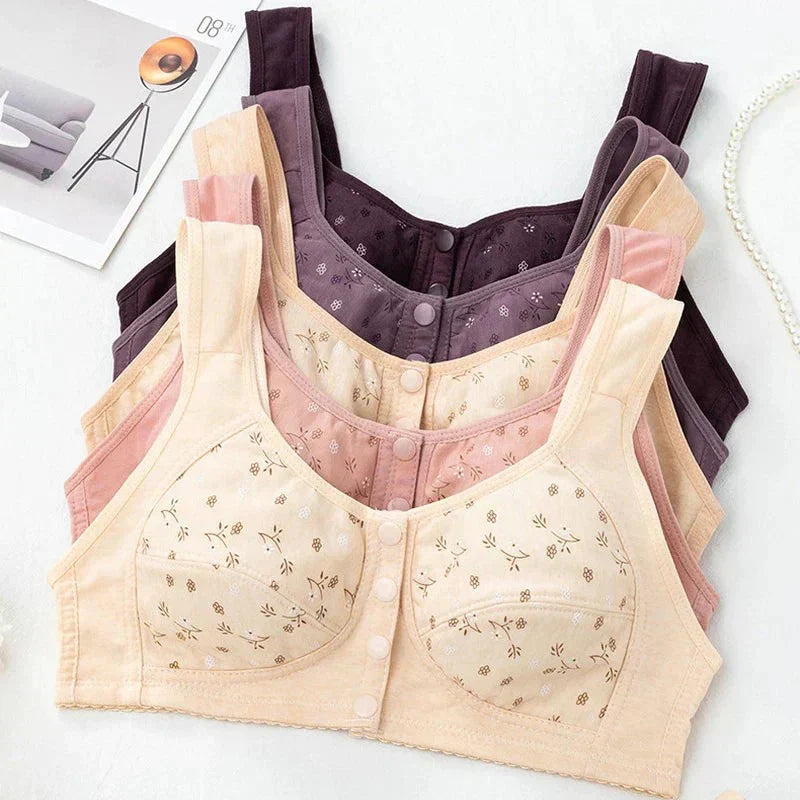 2025 New Anti Sagging Front Open Cooling Cotton Bra - Shoptiqu