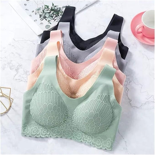 New Arrivals Thai Latex Bra Women One Piece Wire Free Seamless Underwear Comfortable Sports Bras - Shoptiqu