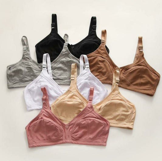 BUY 1 GET 2 FREE IMPORTED PURE STRETCHABLE COTTON BRA - Shoptiqu
