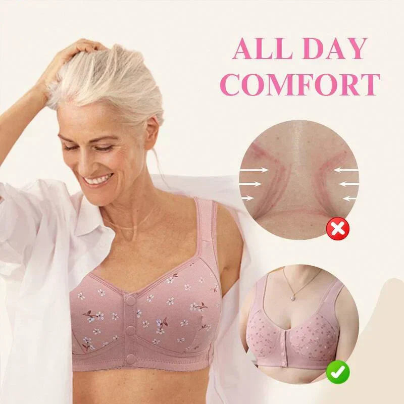 2025 New Anti Sagging Front Open Cooling Cotton Bra - Shoptiqu