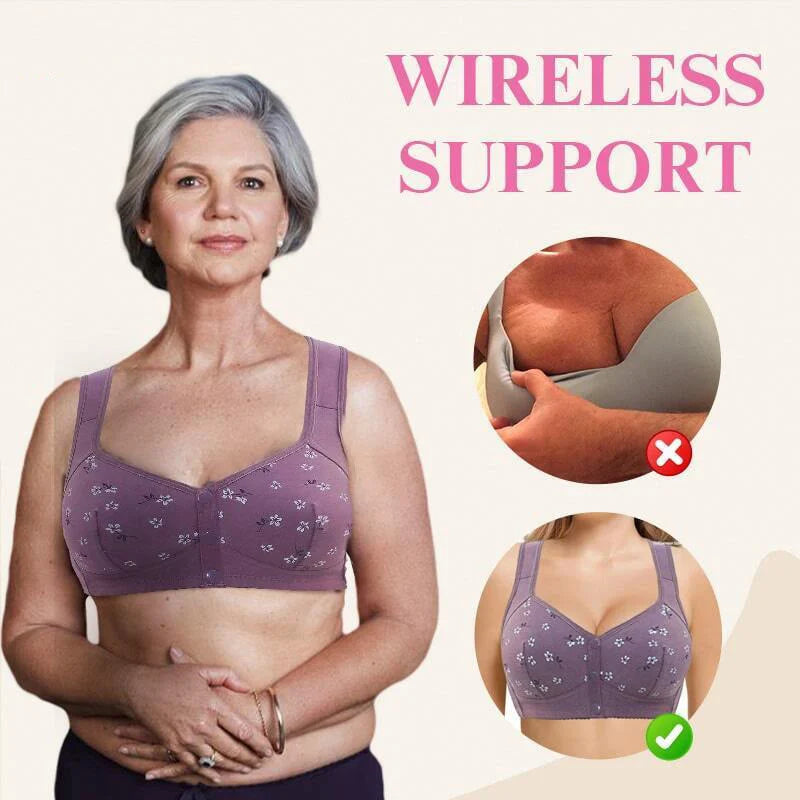 2025 New Anti Sagging Front Open Cooling Cotton Bra - Shoptiqu
