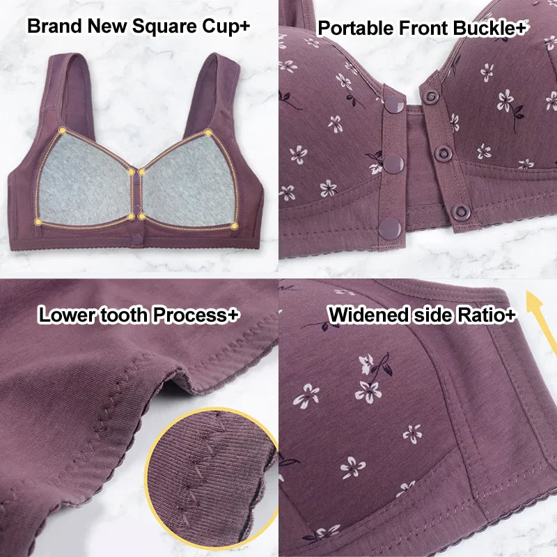 2025 New Anti Sagging Front Open Cooling Cotton Bra - Shoptiqu