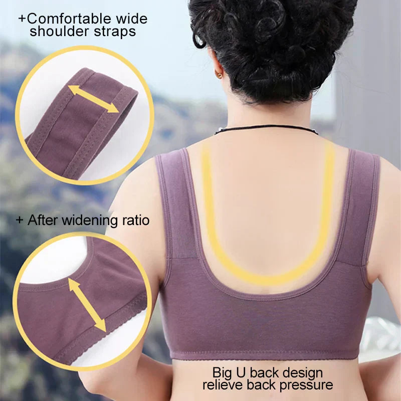 2025 New Anti Sagging Front Open Cooling Cotton Bra - Shoptiqu